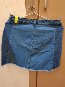 High Waist Denim Mini Skirt (28)