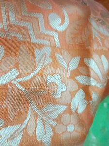 A New Saree In Green n Orange Shade