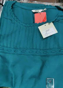 Teal Blue Kurti with Lace Detail