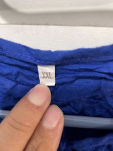 💝Vibrant Blue Crinkle Top F