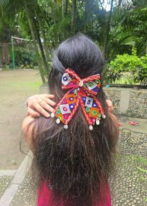 Boho Embroidered Hair Bows
