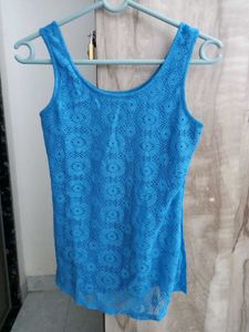 Blue Lace Tank Top