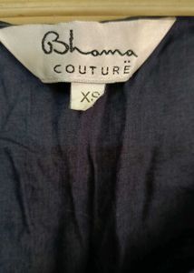 Embroidered Blue Cotton Kurta Top