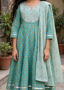 Beautiful Teal Ethnic Kurta Set
