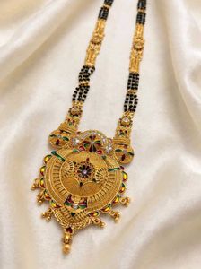 Exquisite Gold Mangalsutra with Enamel Work