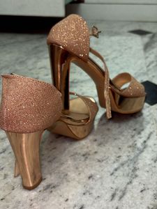 Rose Gold Glitter Platform Heels