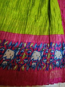 Vintage Crinkle Fabric with Floral Print