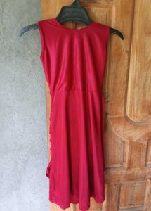 Elegant Red Embellished Cocktail Dress