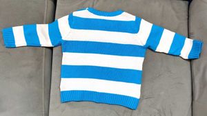 Babyhug Blue &amp; White Striped Sweater