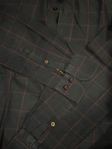 Men's Navy Plaid Button-Down Shirt