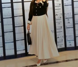Elegant Black and White Gown