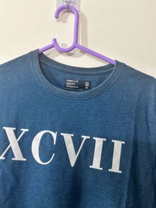 Men's Blue "XCVI" Long Sleeve T-Shirt