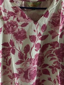Chic Pink Floral Kurta