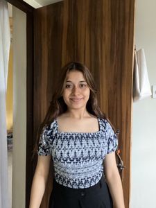 Chic Smocked Print Top