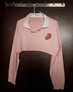 Strawberry Polo Crop Top