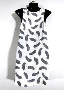 Off White With Black Printed Dress (Women's)