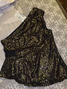 Embellished One Shoulder Top