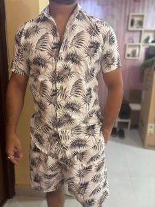 Coord - Men's Tropical Print Shirt &amp; Shorts Se
