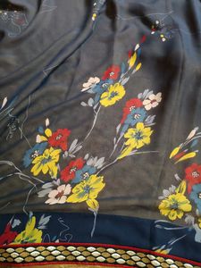 Blue And Golden Colour Saree