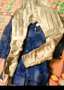 On Sale 🌹Men Blue Floral Design Sherwani