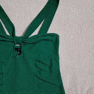 Y2k Emerald Keyhole Halter Crop Top