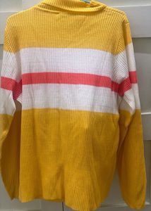 Striped Ribbed Knit Sweater