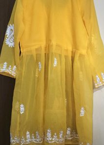Yellow Embroidered Kurta