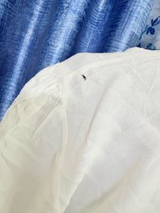 Elegant White Ruffled Neck Blouse