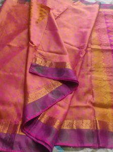 Beautiful Pink &amp; Gold Silk Saree