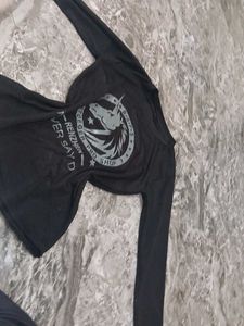Black T-Shirt with Unicorn Graphic