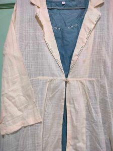 Women's Beige Kurta with grey Inner