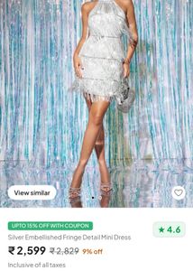 Sequin Fringe Party Dress size -S