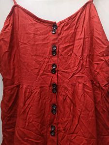 Red Button-Up Cami Dress