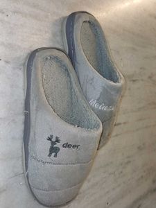 Cozy Grey Slippers with Cute Deer &amp; Bunny Design