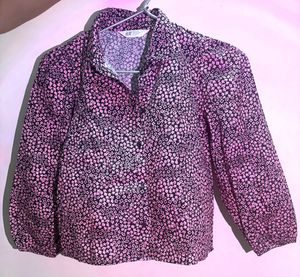 H&amp;M Pink Floral Print Blouse