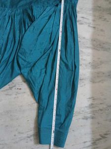Teal Soft Crepe Silk Patiala Salwar Pants only