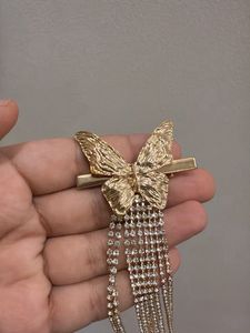 Sparkling Butterfly Hair Clip with Tassel