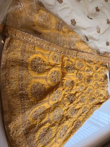 Stunning Yellow Embroidered Lehenga Choli Set
