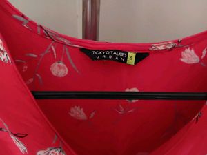Myntra Tokyo Talkies Floral Print Red Dress