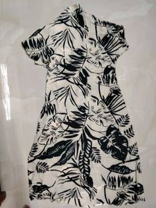Stylish Tropical Print Shirt Dress