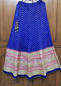 Embellished Blue pink Chiffon lehnga
