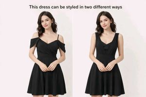 black mini skater dress