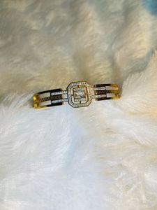 Elegant Gold & Crystal Bangle Bracelet