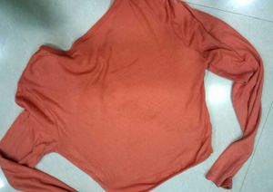 Cute Peach Wrap Front Top