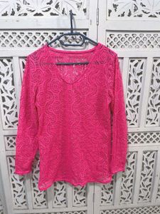 💝Sheer Lace V-Neck Long Sleeve Top G