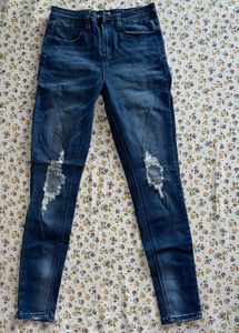 Ripped Dark Wash Skinny Jeans