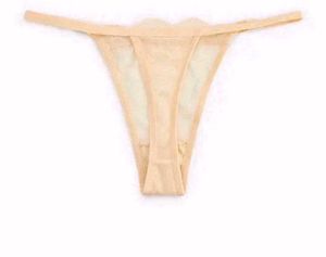 Sheer Lace Trim Thong