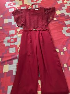 Elegant Burgundy Jumpsuit