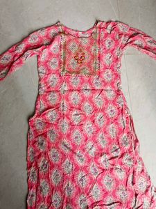 Pink Printed Kurta
