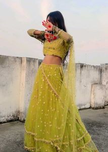Beautiful Lime Green Lehenga Choli